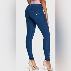 Freddy WR.UP Pants Blue with yellow stitching  Skinny, Medium E7